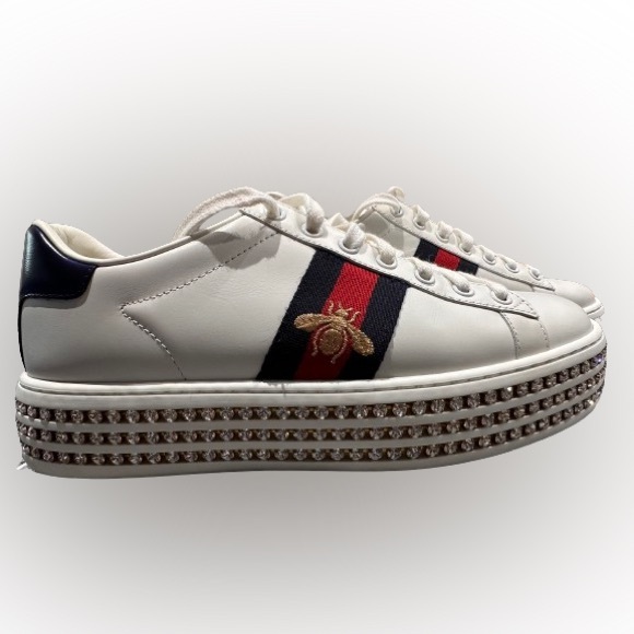 Gucci Ace Platform Sneakers with Crystals size 38 - Picture 8 of 16
